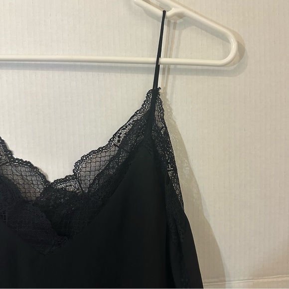 Zara Black Lace Trim Camisole Size Medium Layering Tank Top - Picture 5 of 10